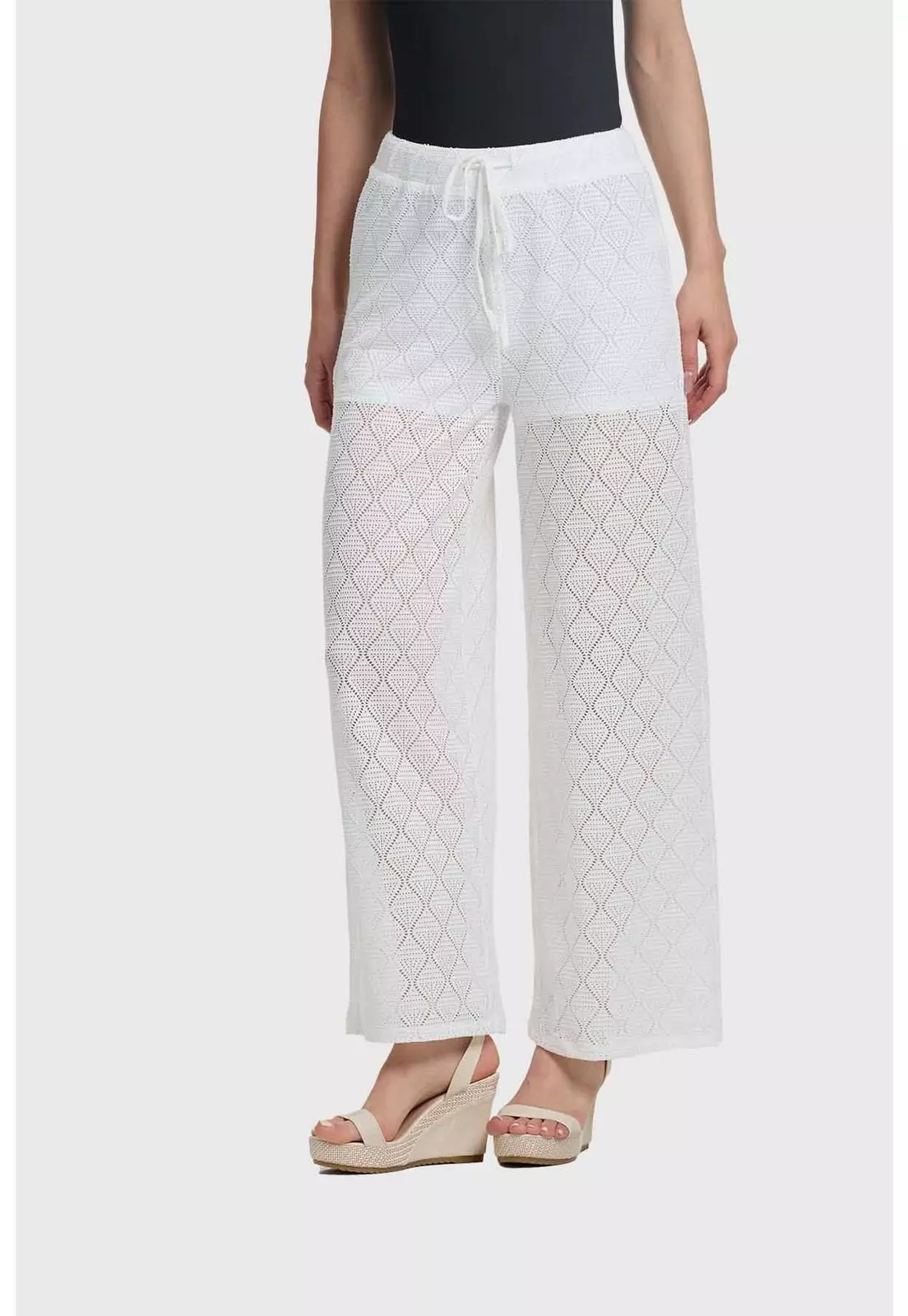 Pantalón Mujer Calado Con Forro Interior Crudo-0