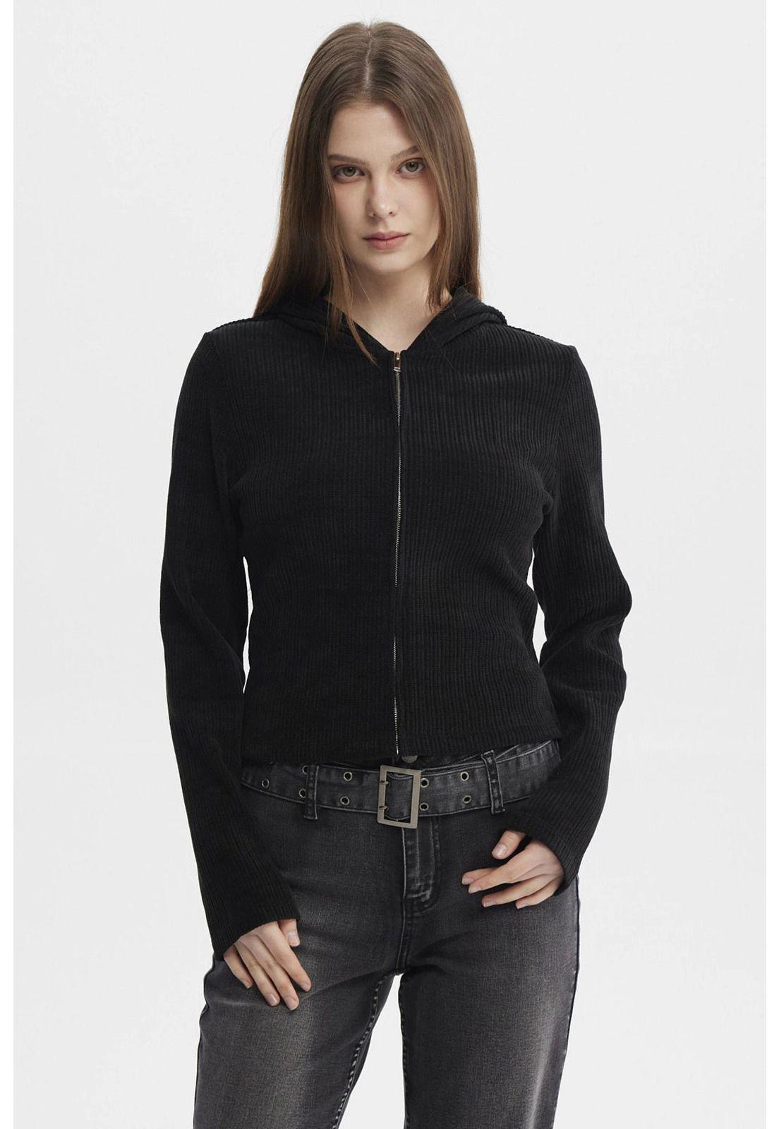 Polerón Mujer Slim Negro - lll-0