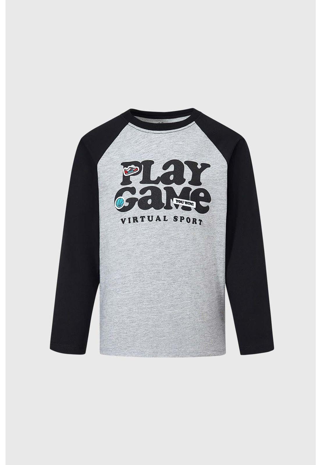 Polera Niño Parches Gris-0