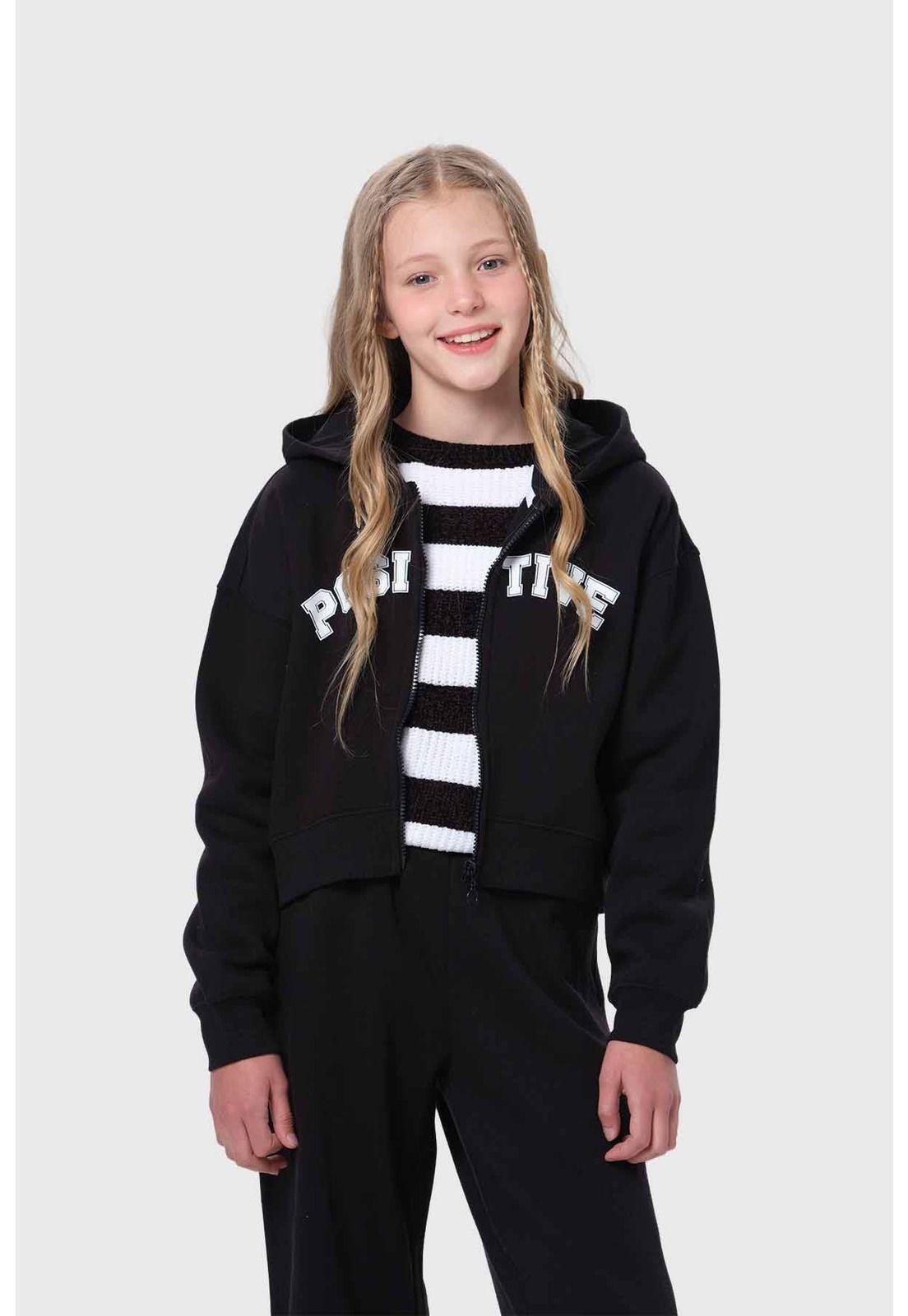 Polerón Niña Print Negro-1