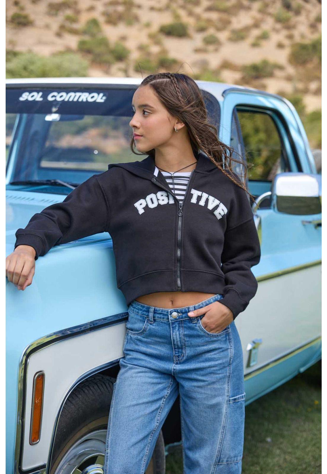 Polerón Niña Print Negro-4