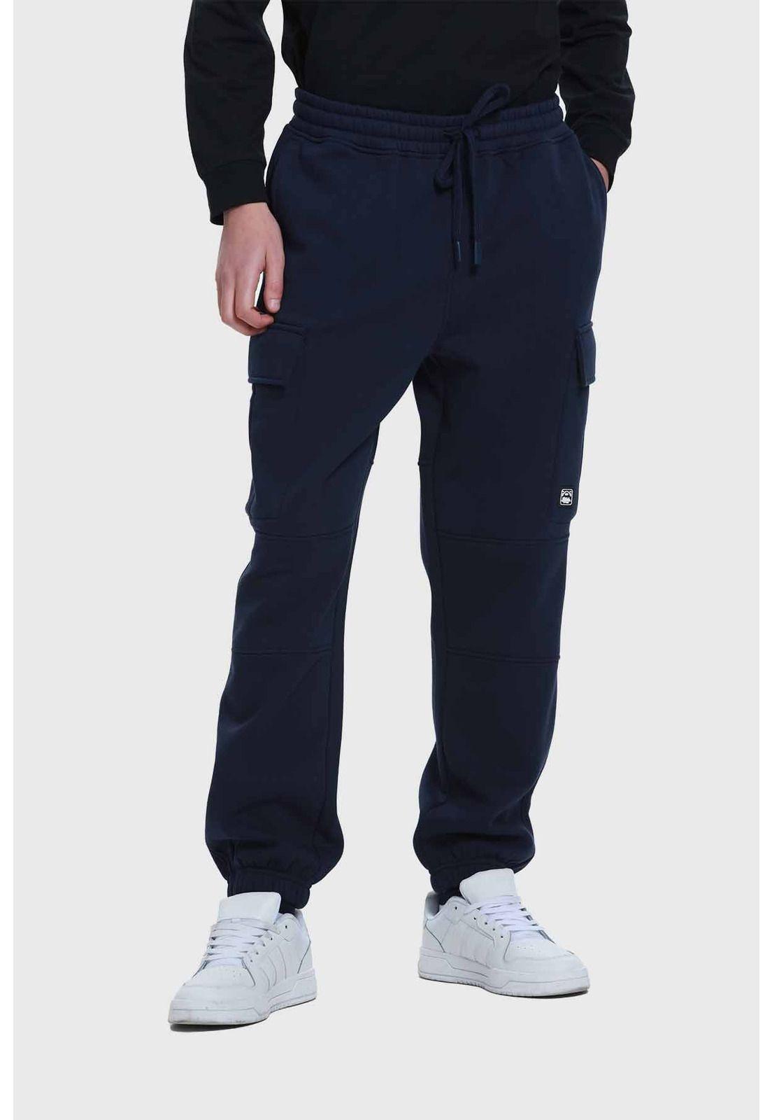 Pantalón Buzo Hombre Jogger Cargo Azul-0