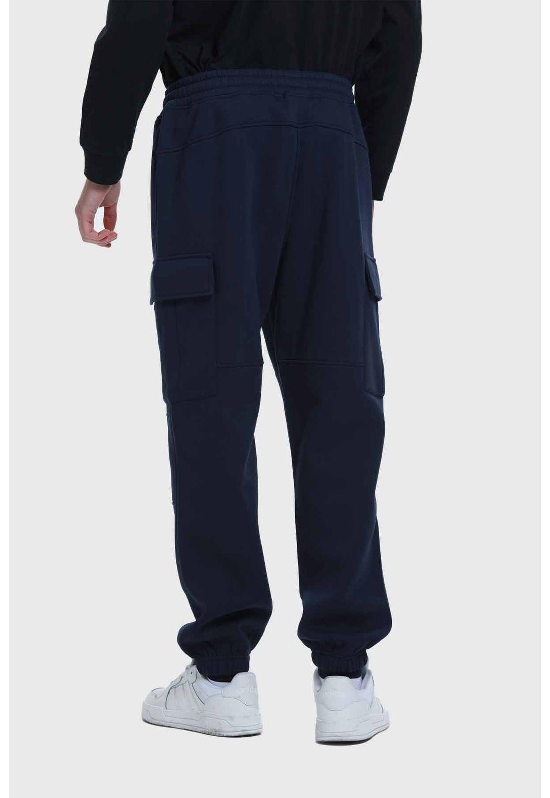 Pantalón Buzo Hombre Jogger Cargo Azul-2