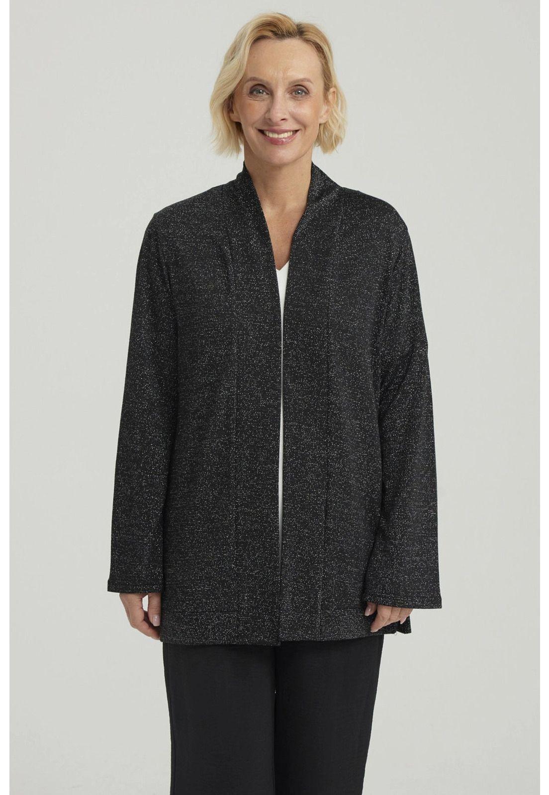 Sweater Mujer Abierto Negro - lll-0