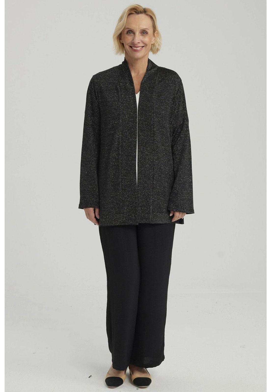 Sweater Mujer Abierto Negro - lll-1