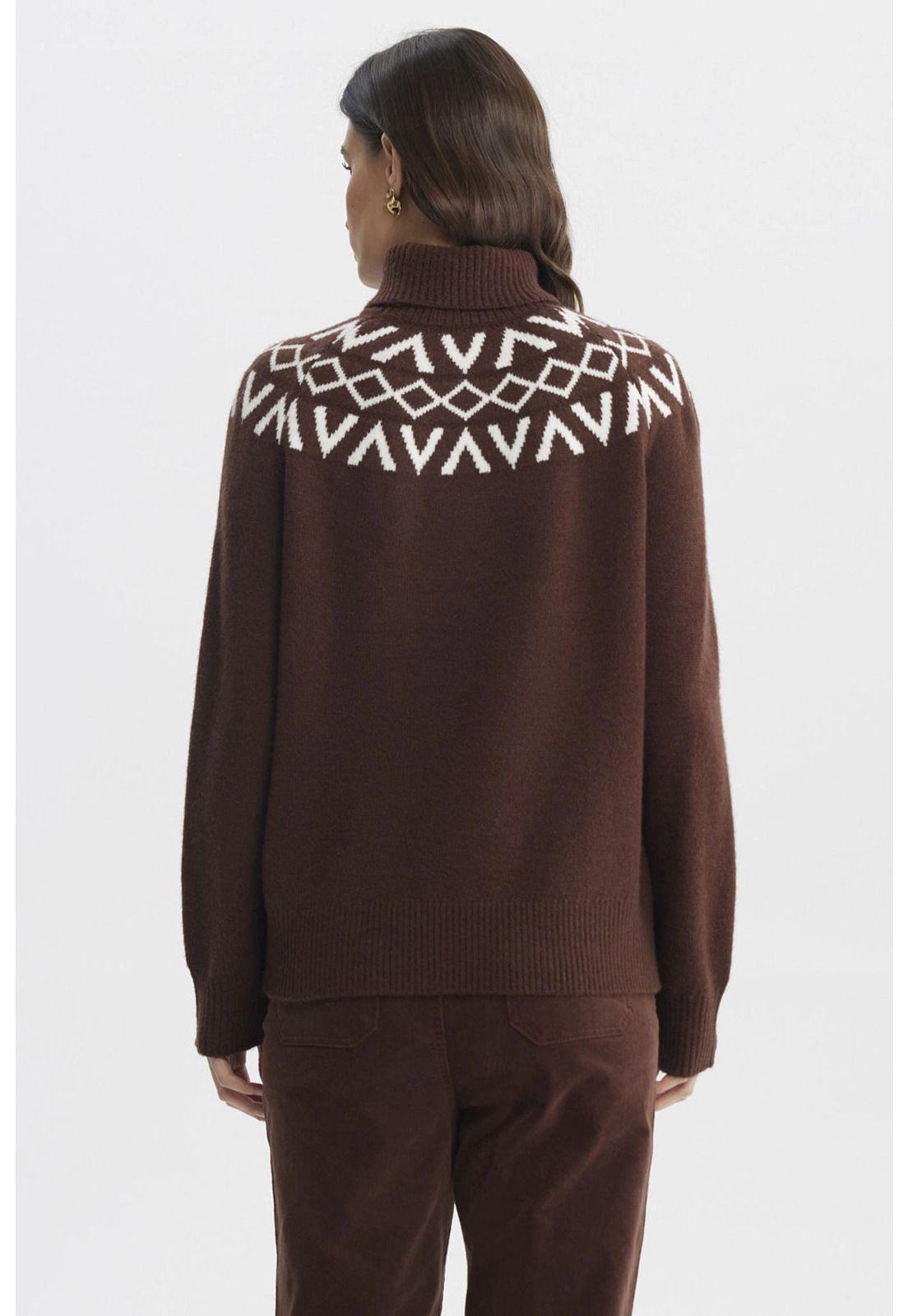 Sweater Mujer Ajustado Café-2