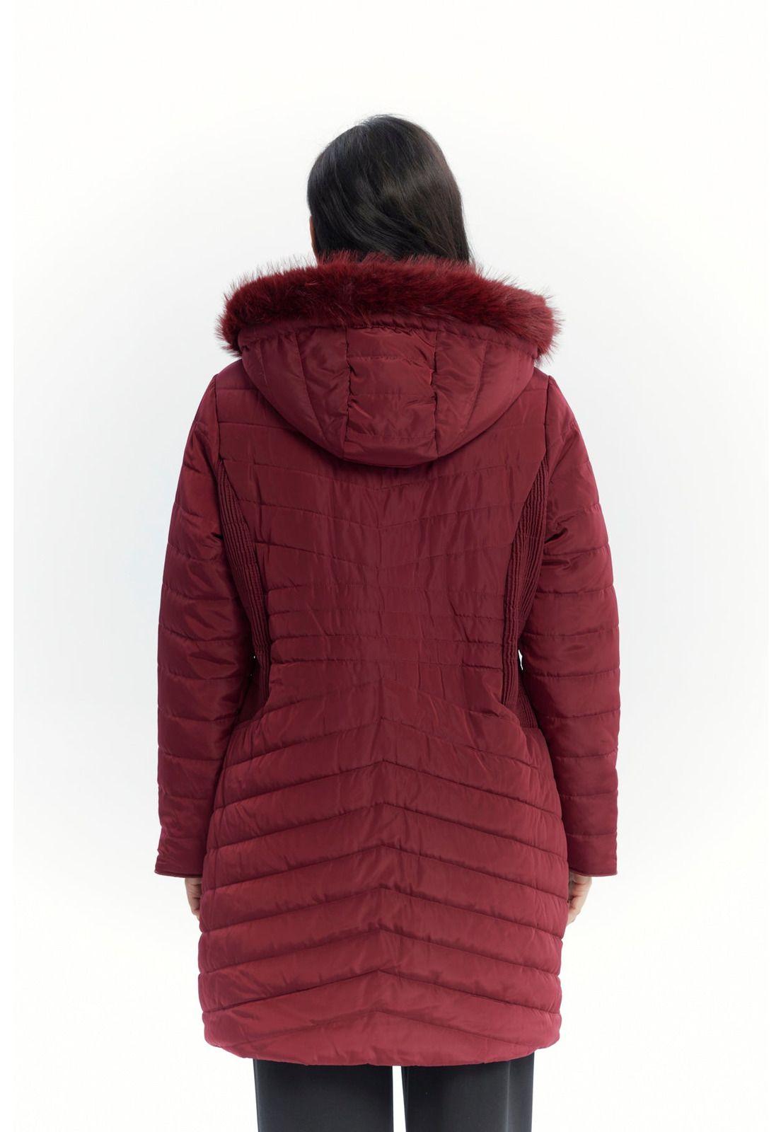 Parka Mujer Full Zipper Rojo Oscuro-2