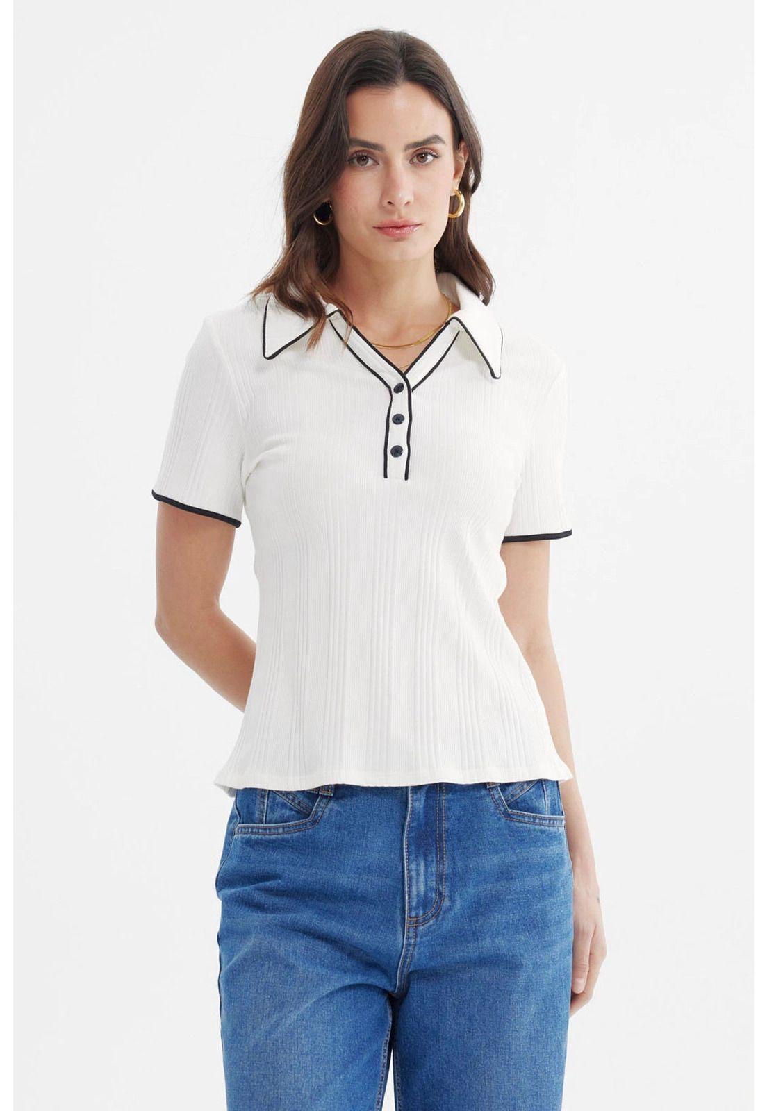 Polera Mujer Medio Cierre Crudo-0