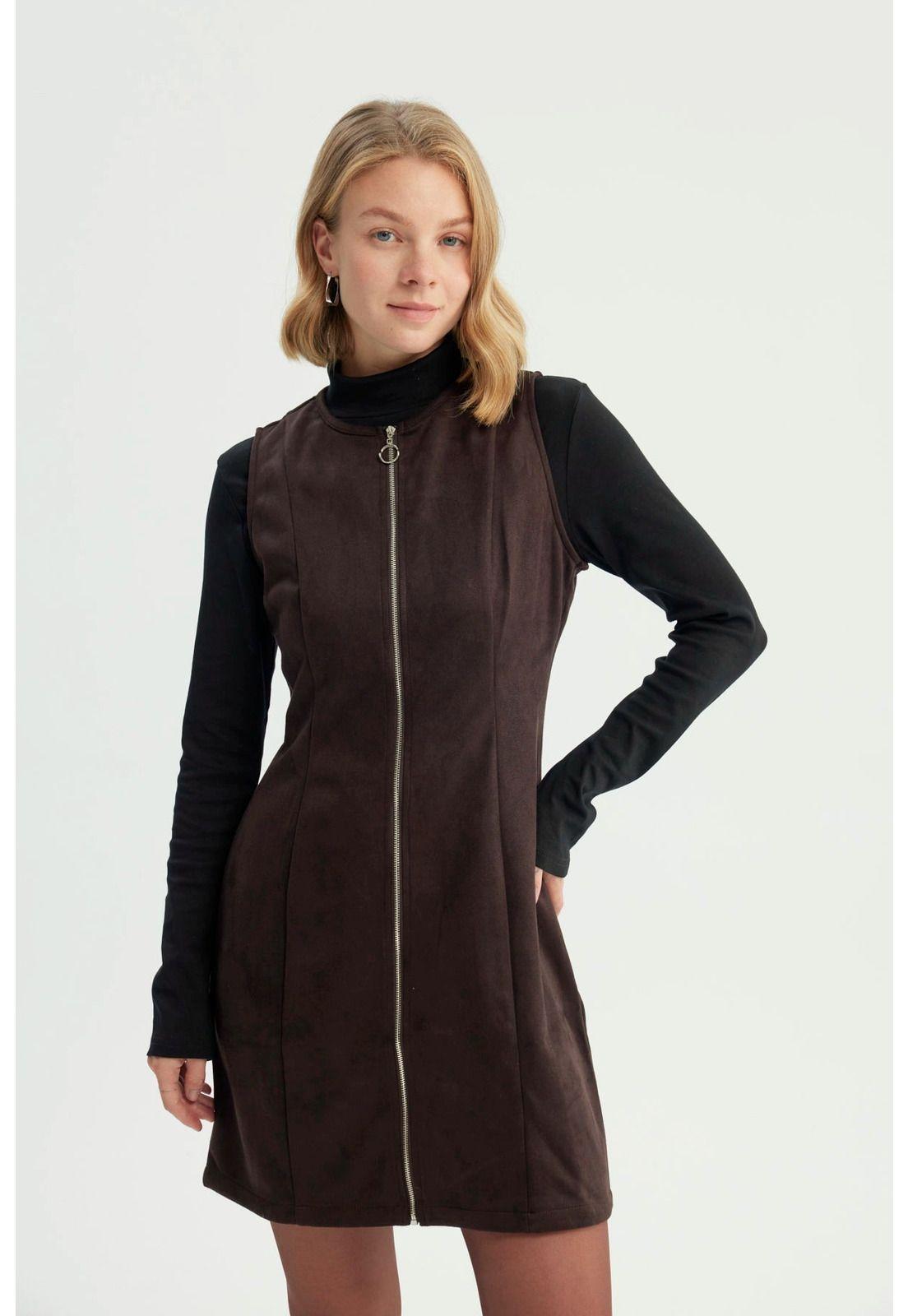 Vestido Mujer Casual Chocolate-0