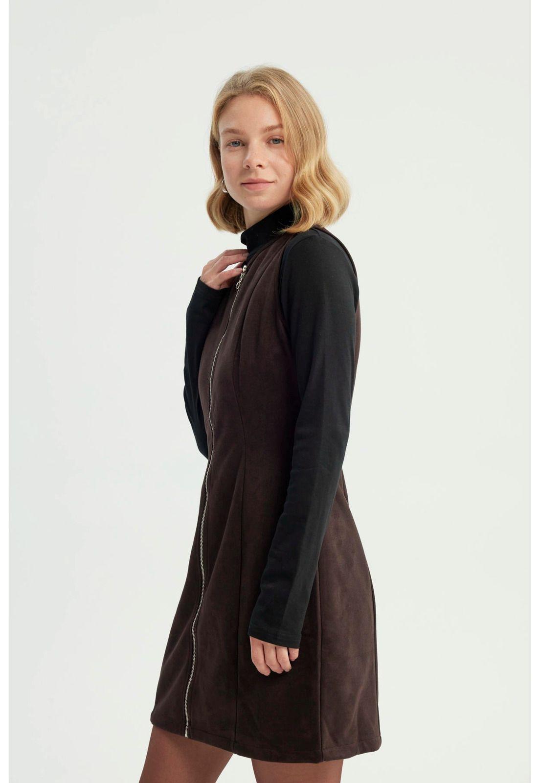 Vestido Mujer Casual Chocolate-1