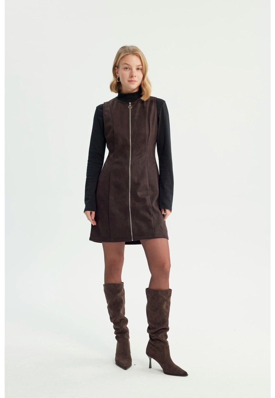 Vestido Mujer Casual Chocolate-3