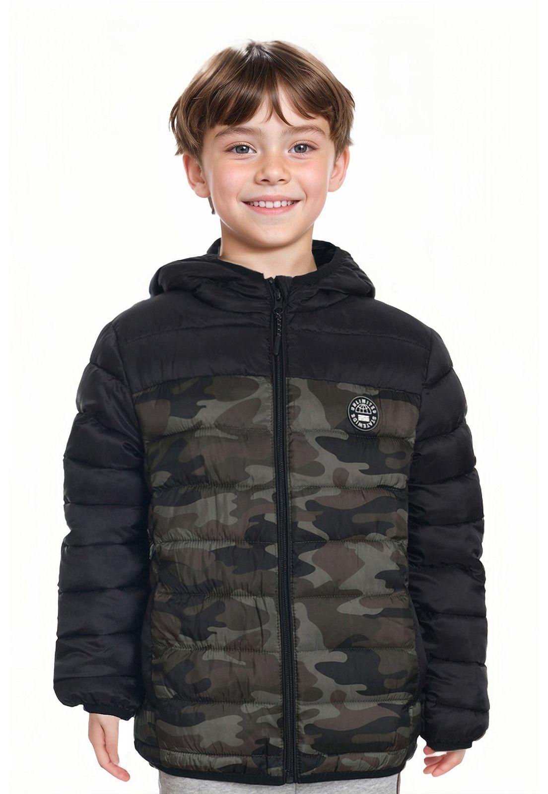 Parka Niño Clásica Verde Militar-0