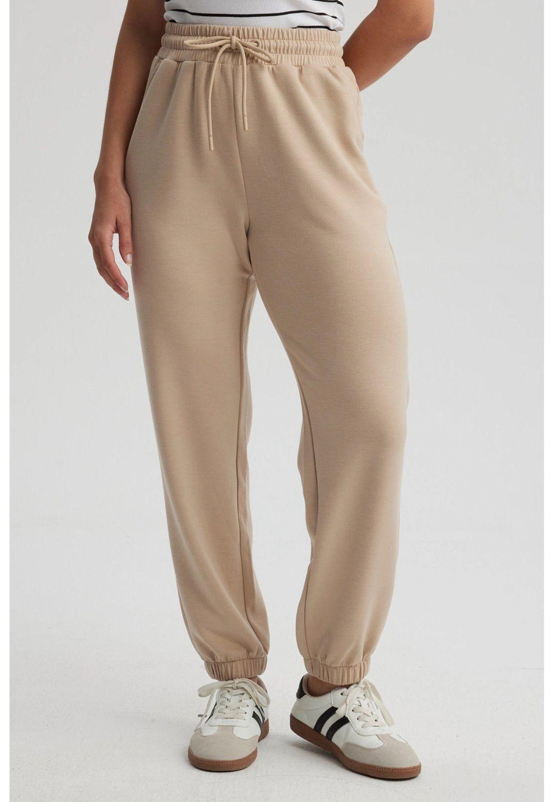 Pantalón Buzo Mujer Jogger Beige - ll-0