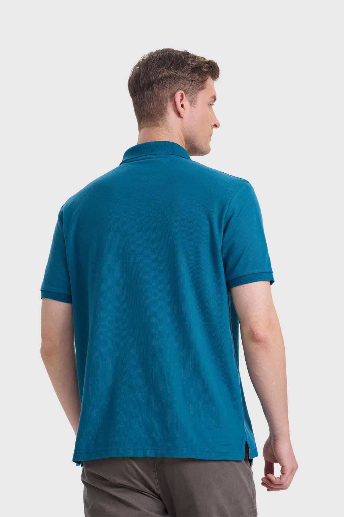 Polera Hombre Piqué Básica Petróleo-2