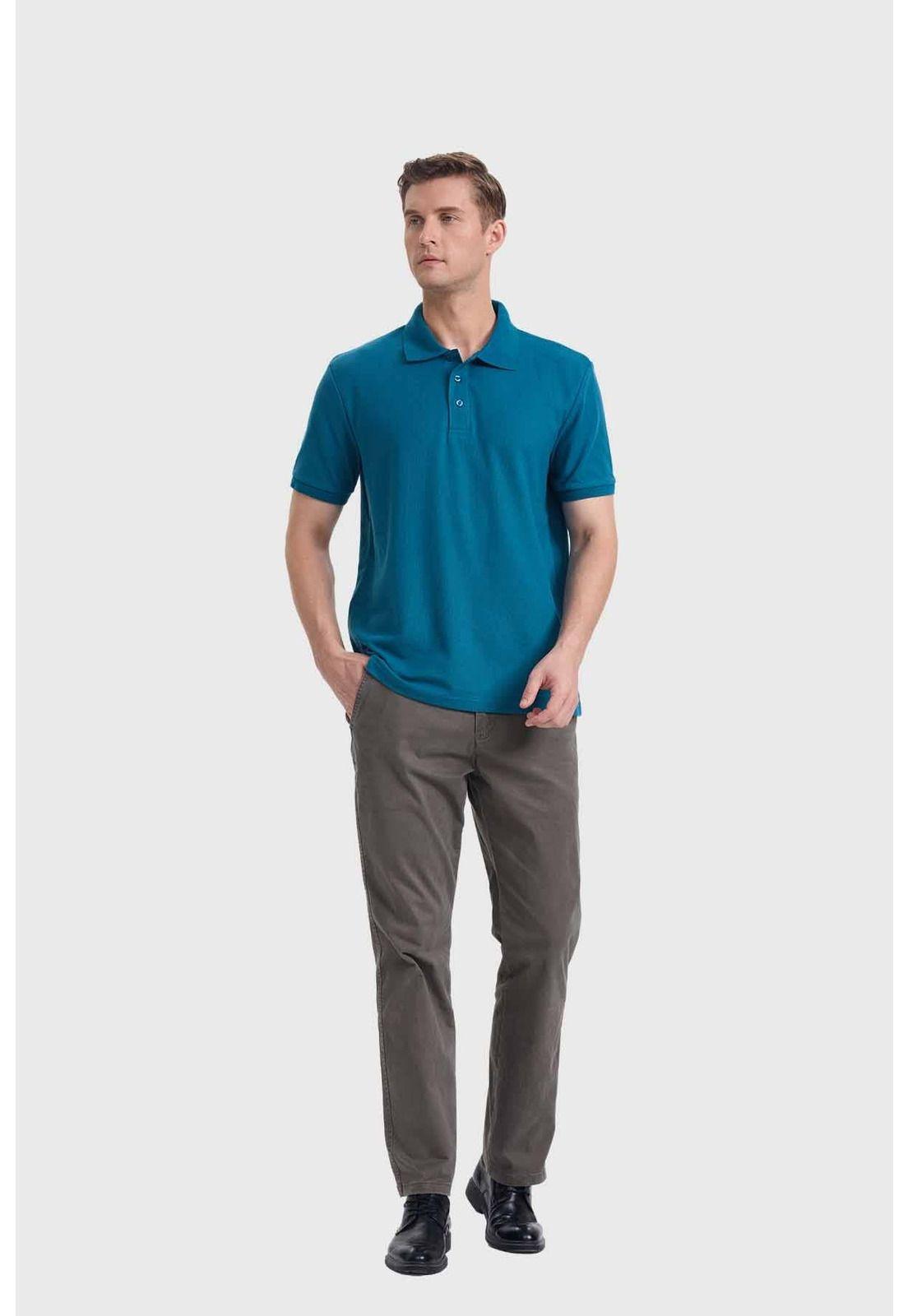 Polera Hombre Piqué Básica Petróleo - ll-3