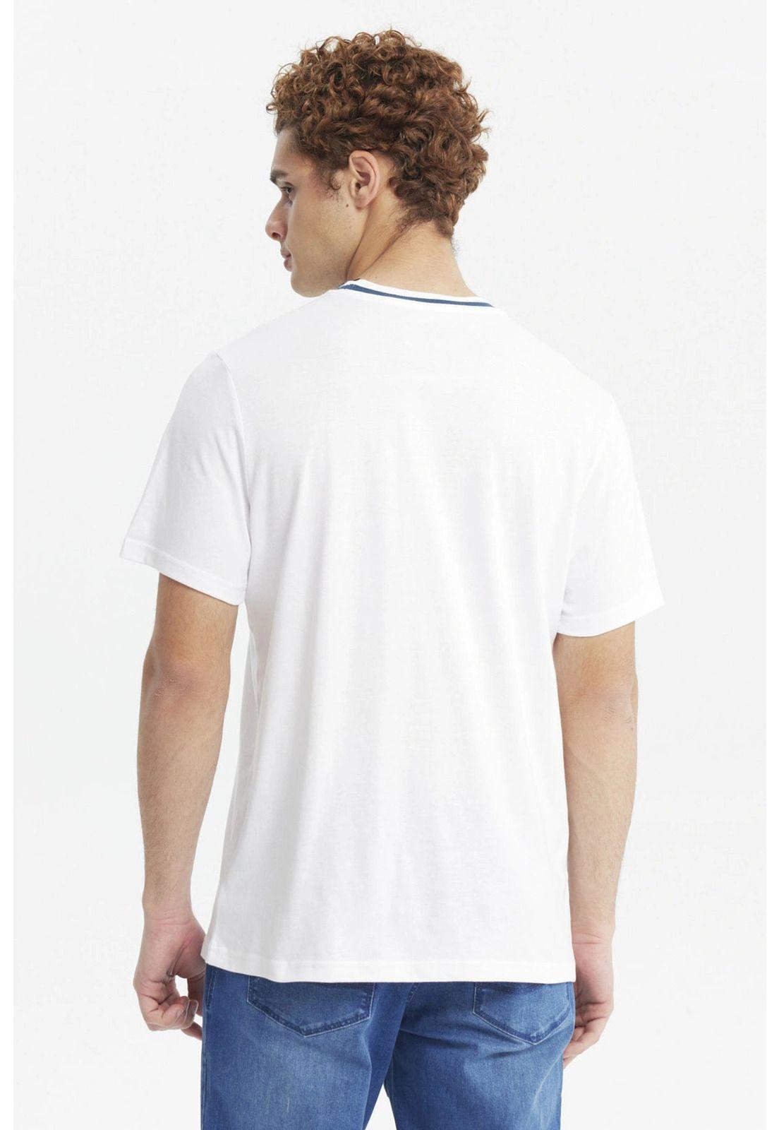 Polera Hombre Regular Print Blanco-2