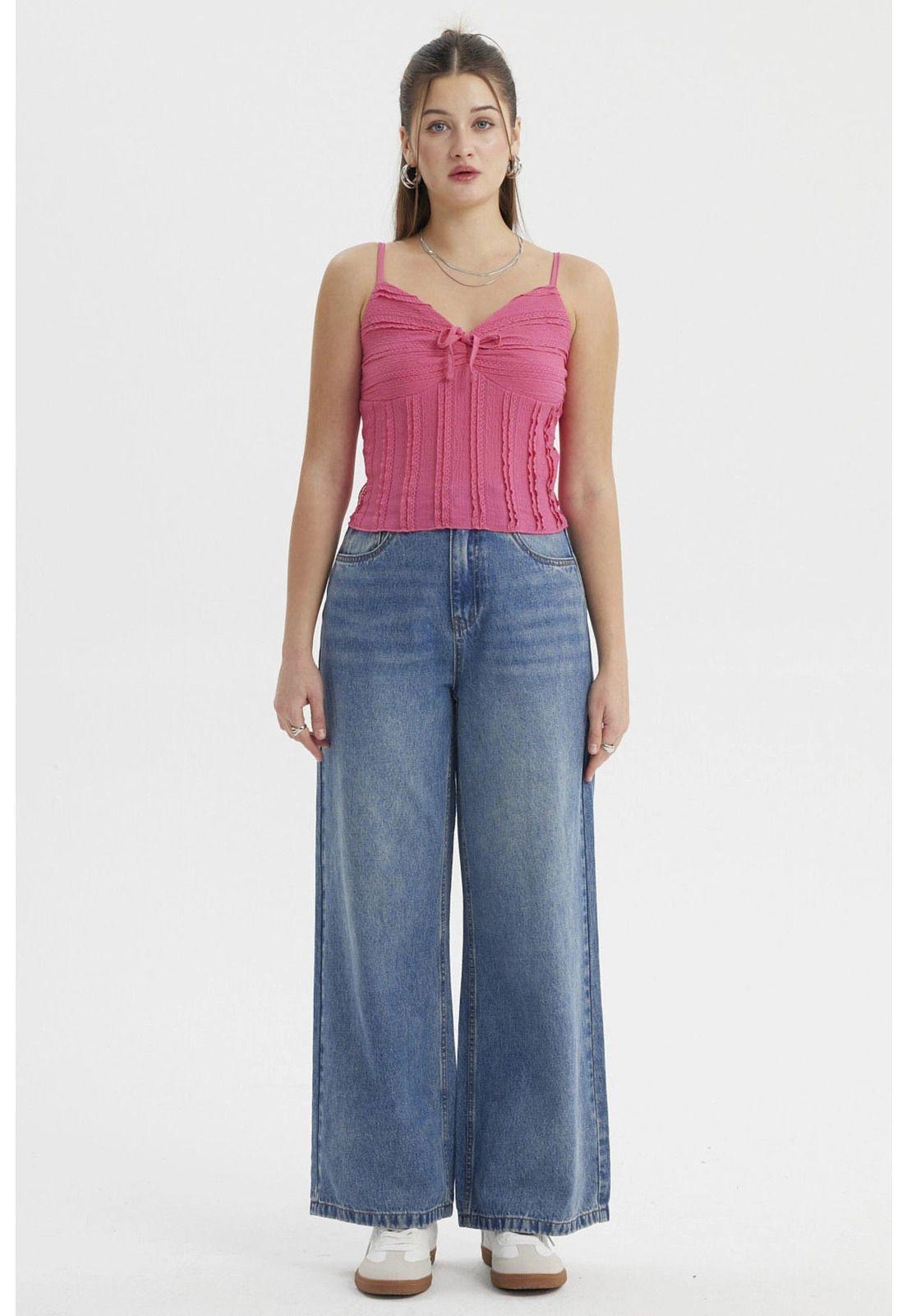 Peto Mujer Texturizada Rosado-3