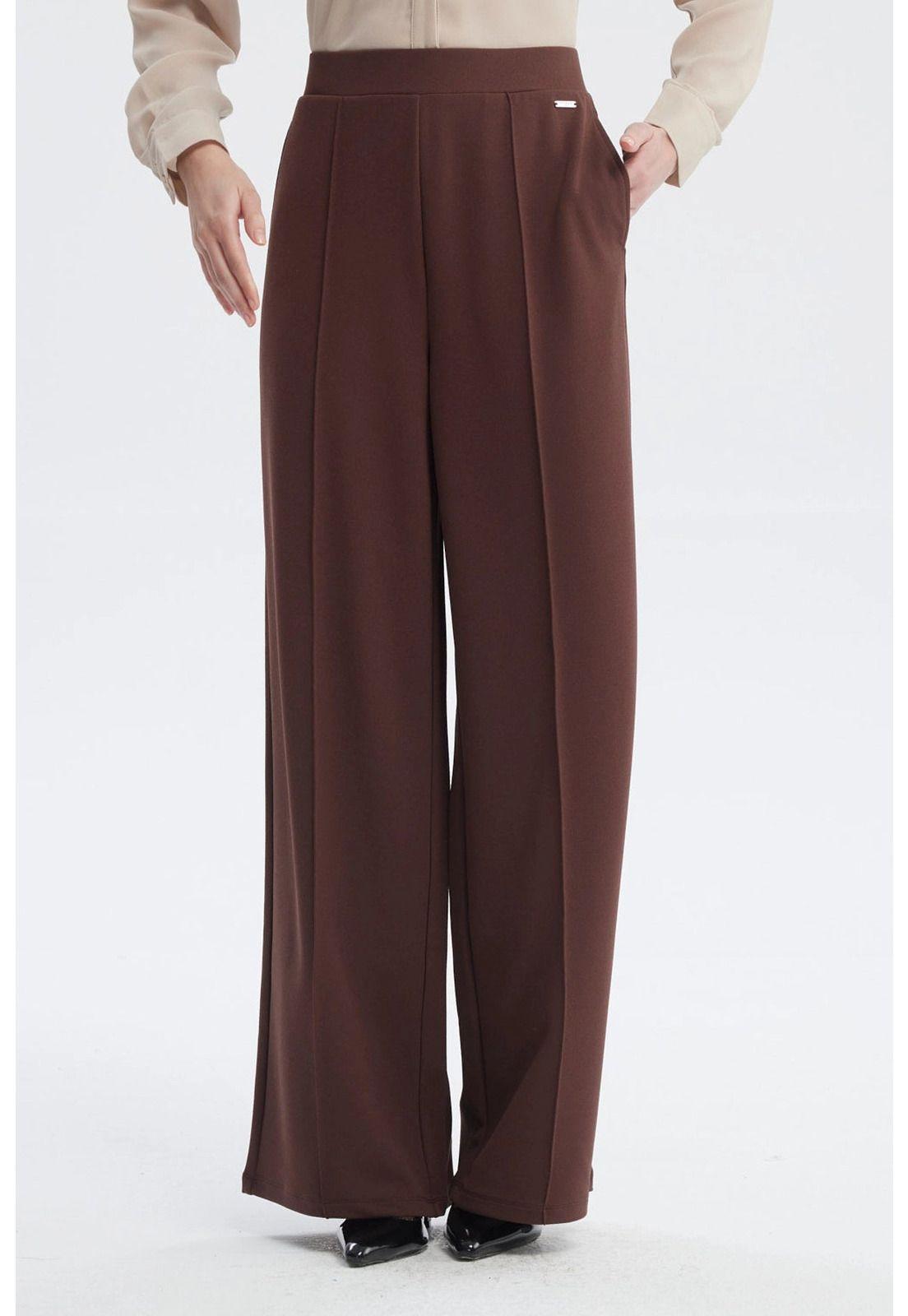 Pantalón Mujer Calce Recto Café Oscuro - ll-0