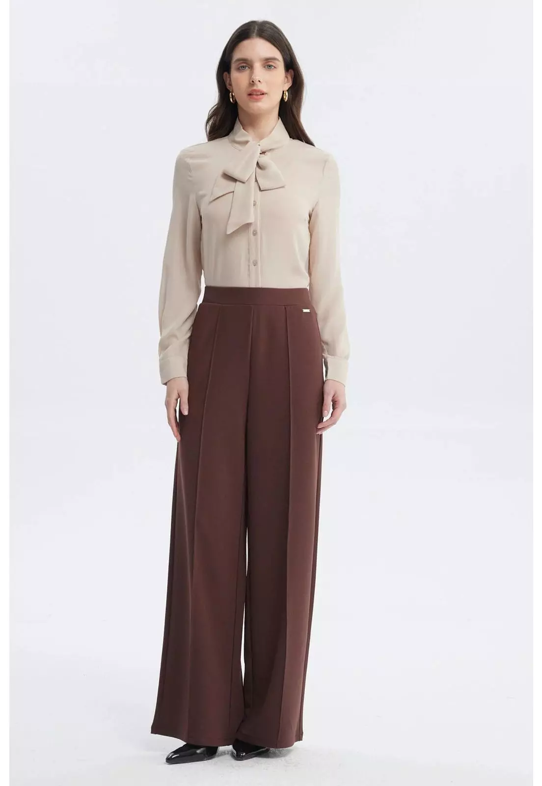 Pantalón Mujer Calce Recto Café Oscuro - ll-3