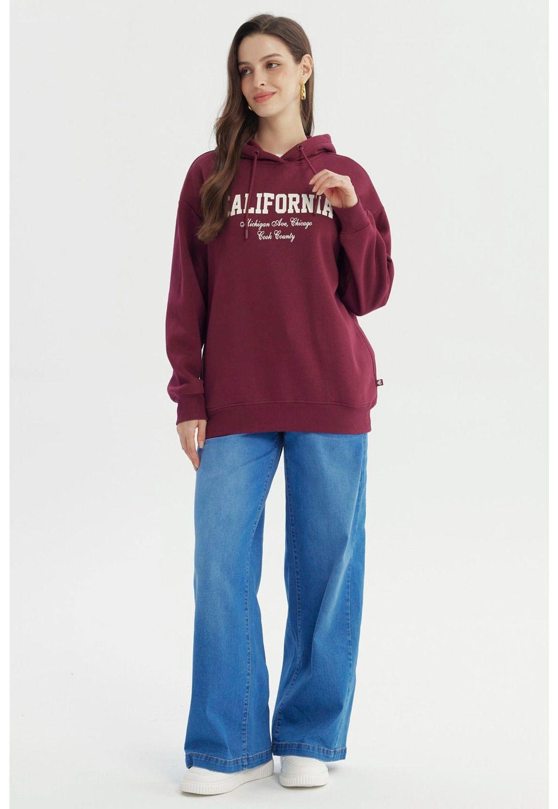 Polerón Mujer Classic Burdeo - ll-3