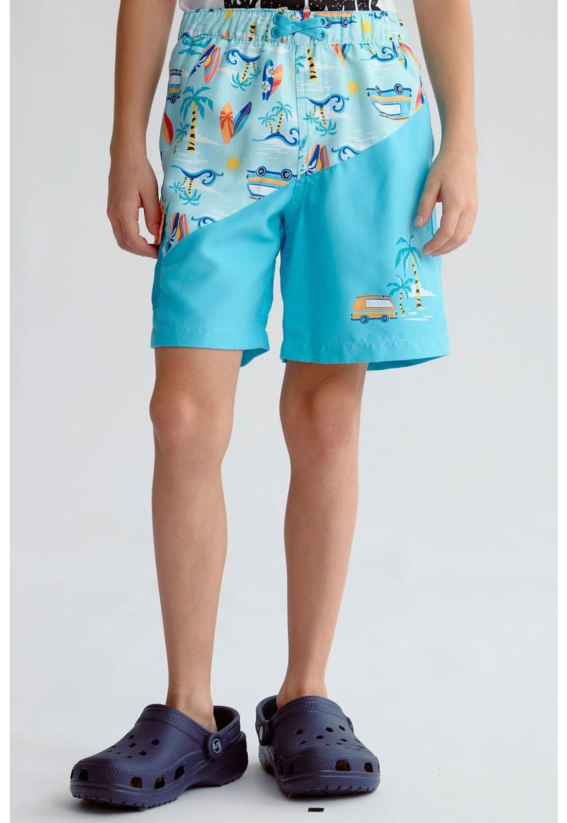 Short De Baño Niño Bolsillo Print Calipso-0