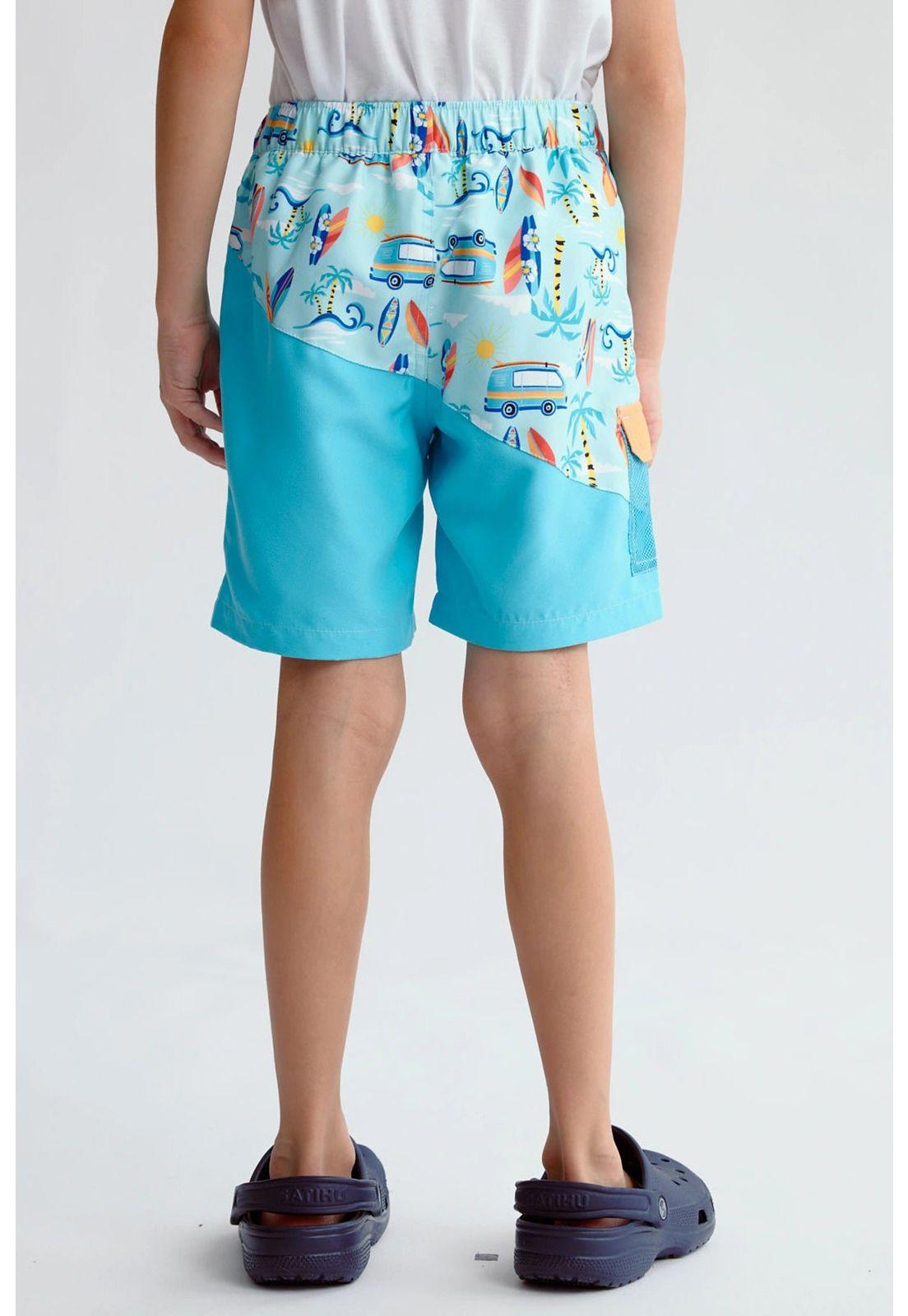 Short De Baño Niño Bolsillo Print Calipso-1
