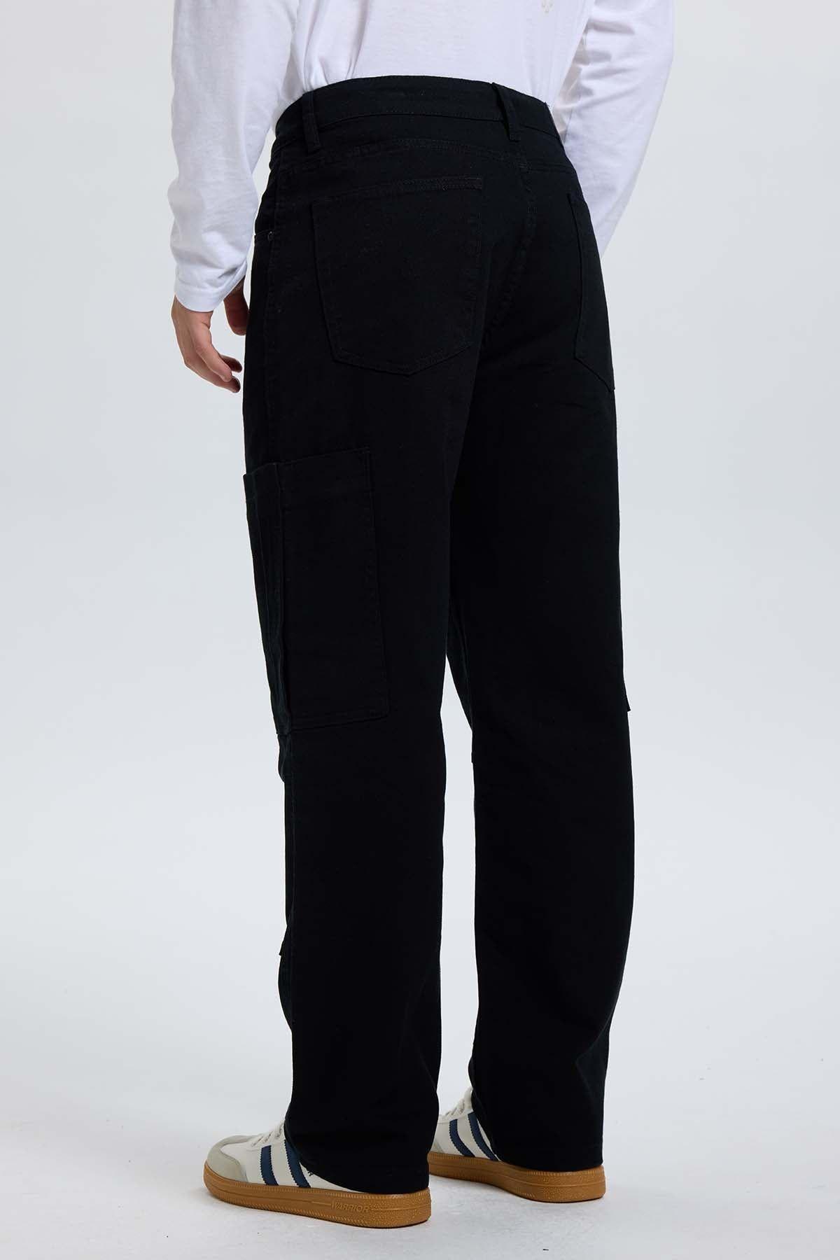 Jeans Hombre Calce Cargo Negro-2