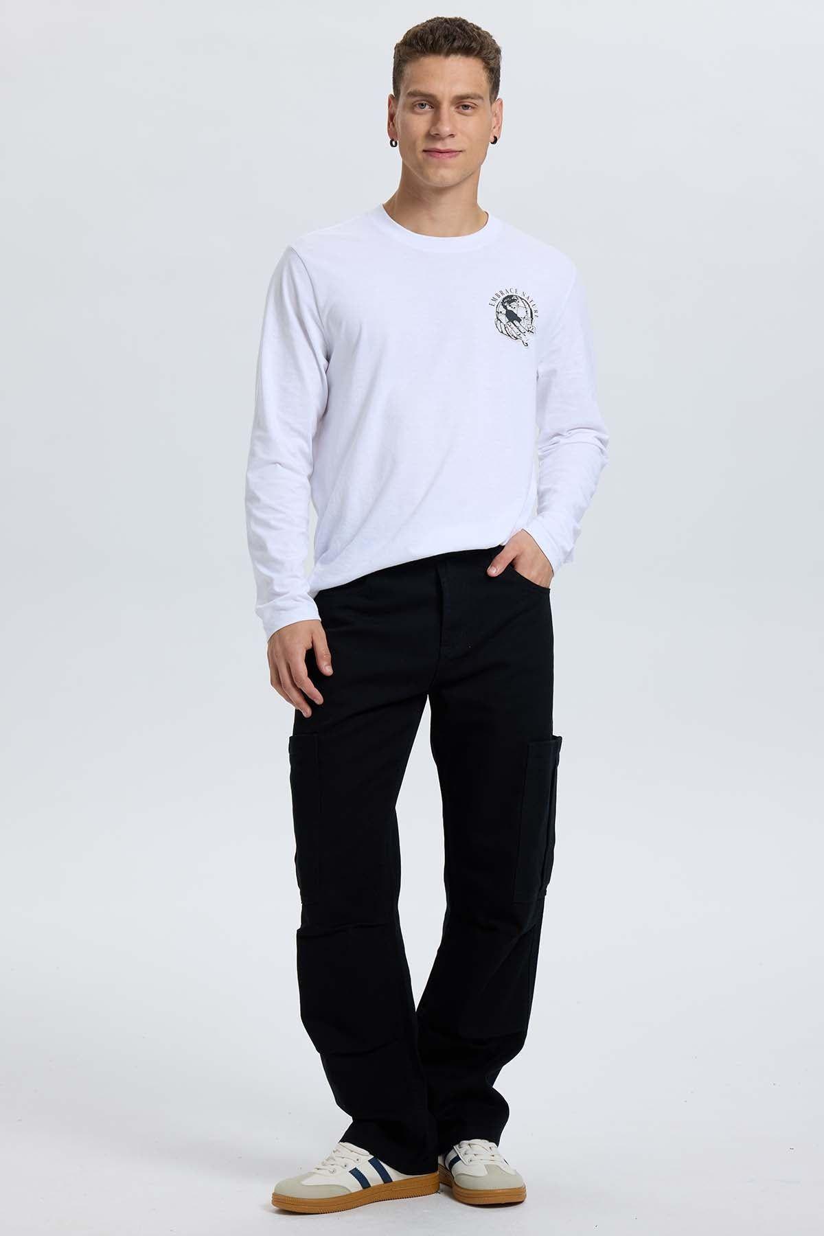 Jeans Hombre Calce Cargo Negro-3