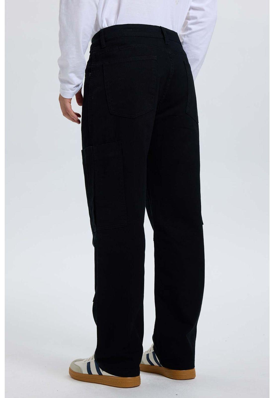 Jeans Hombre Calce Cargo Negro-2