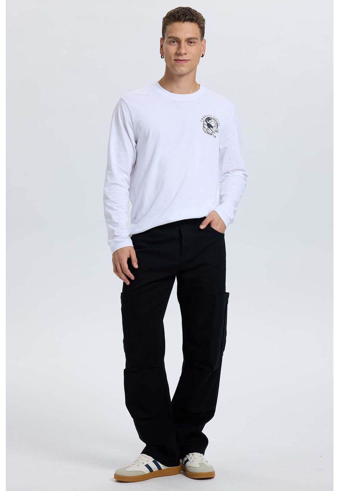 Jeans Hombre Calce Cargo Negro-3