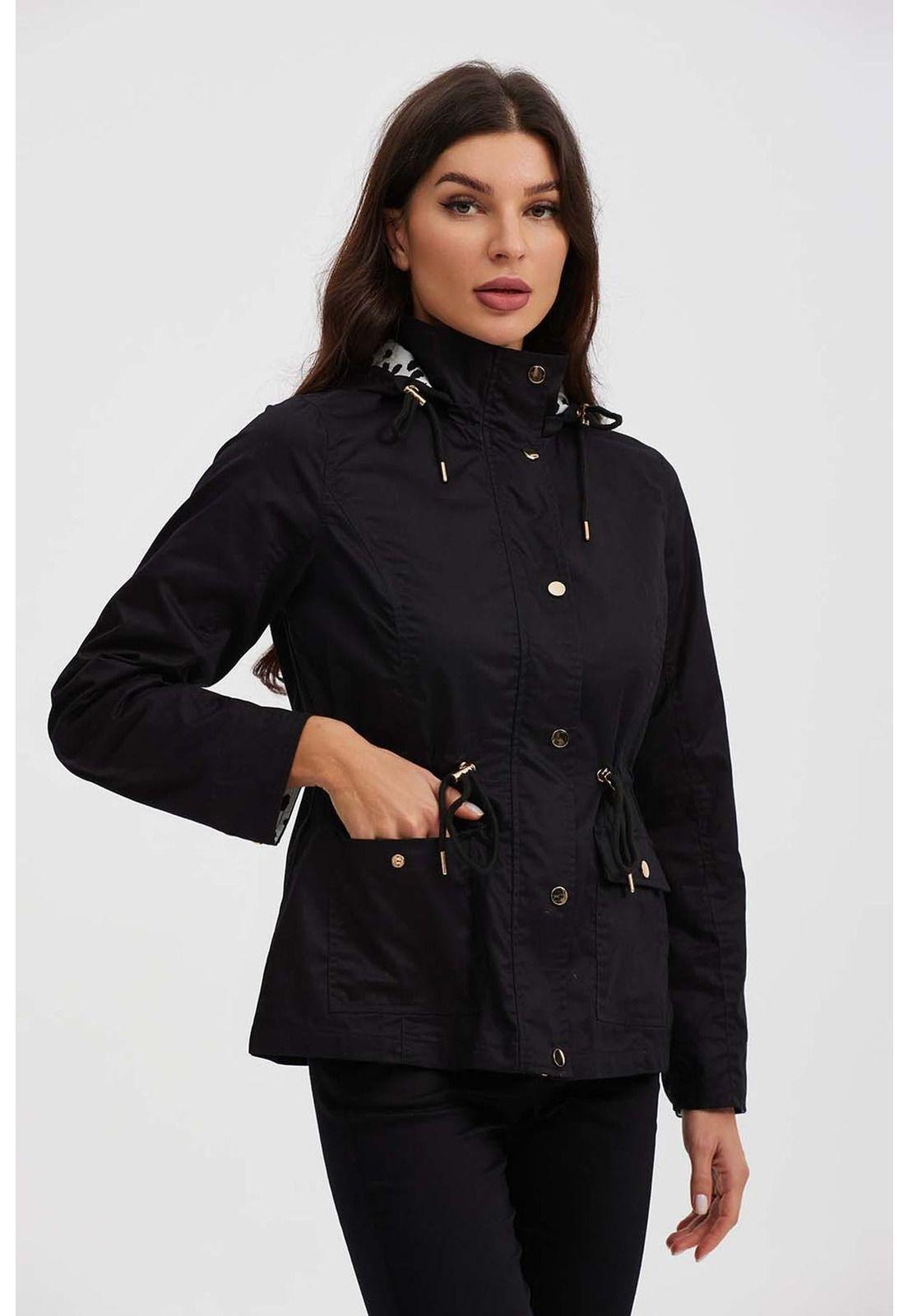 Chaqueta Mujer Gabardina Negro-0