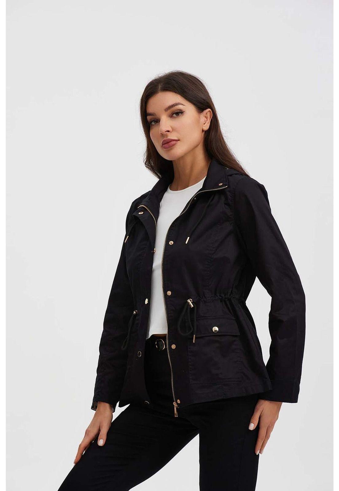 Chaqueta Mujer Gabardina Negro-1