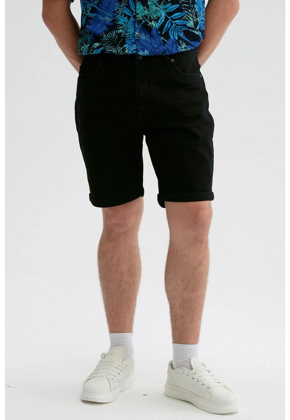 Bermuda Hombre Básica Roll Up Negro - ll-0