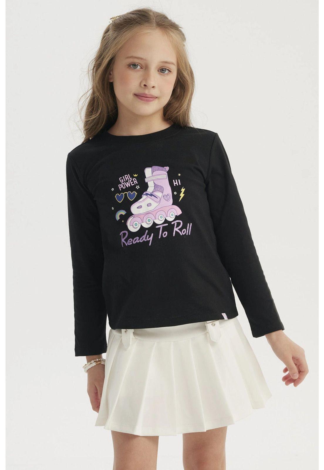 Polera Niña Básica Toddler Negro-0