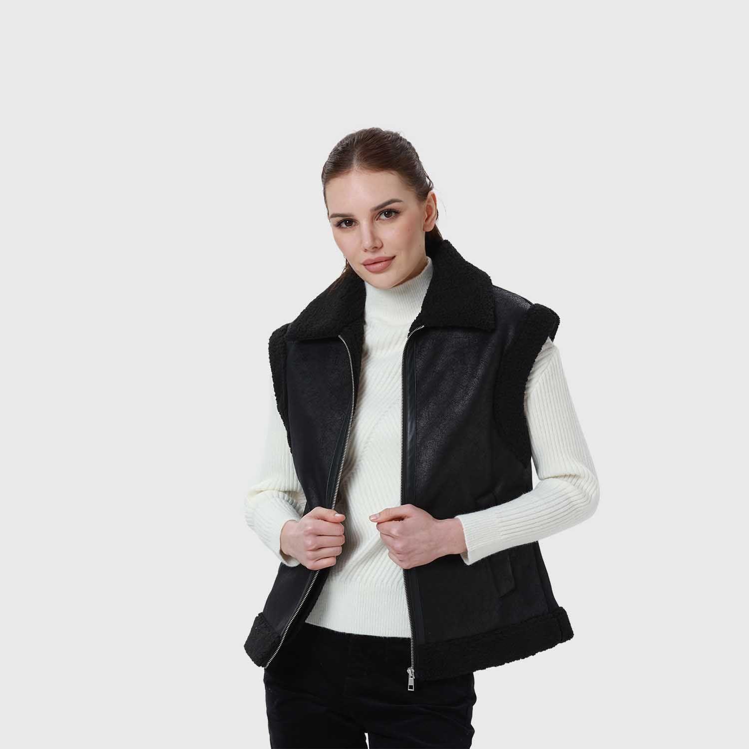 Chaqueta Mujer Pu Corto Negro-2