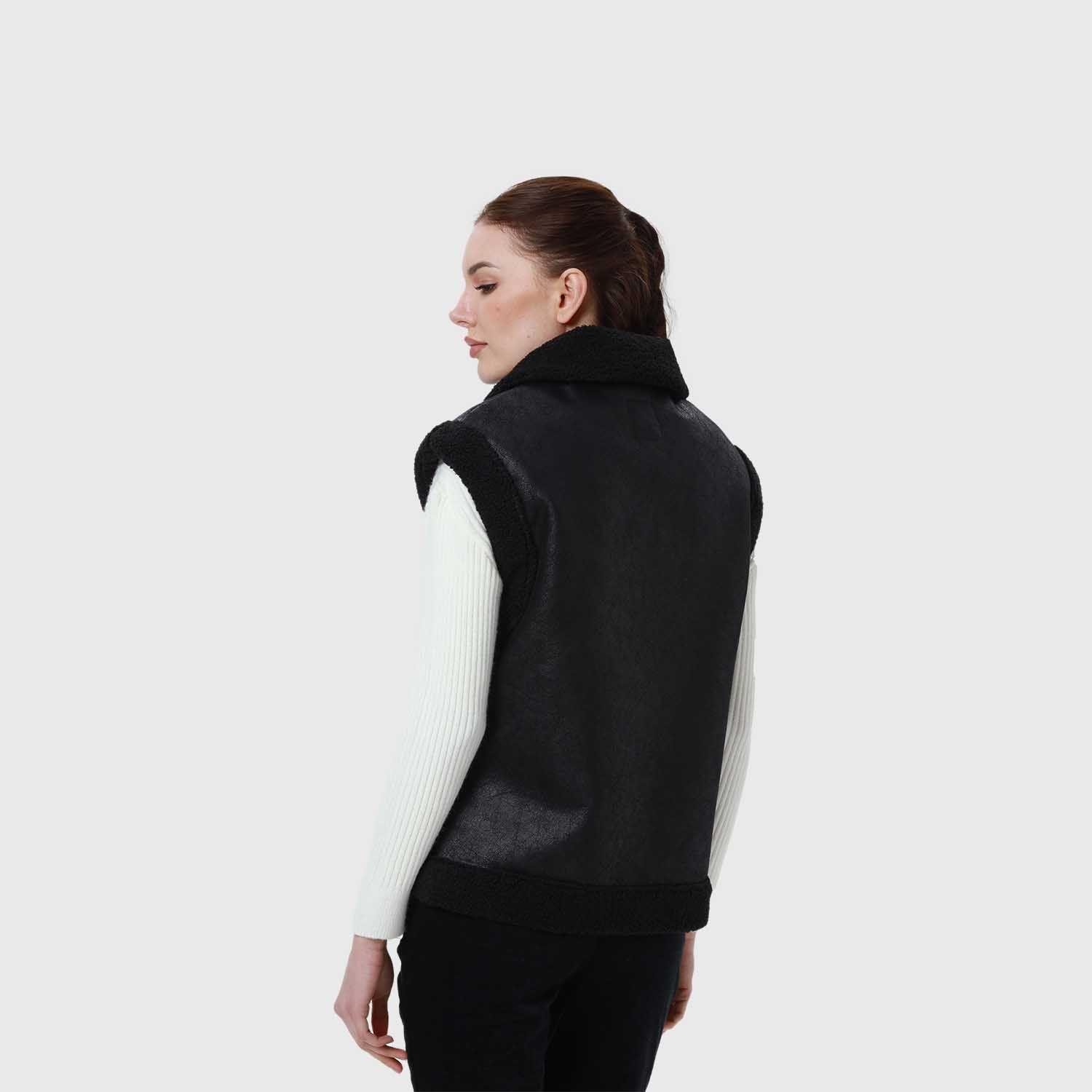 Chaqueta Mujer Pu Corto Negro-4
