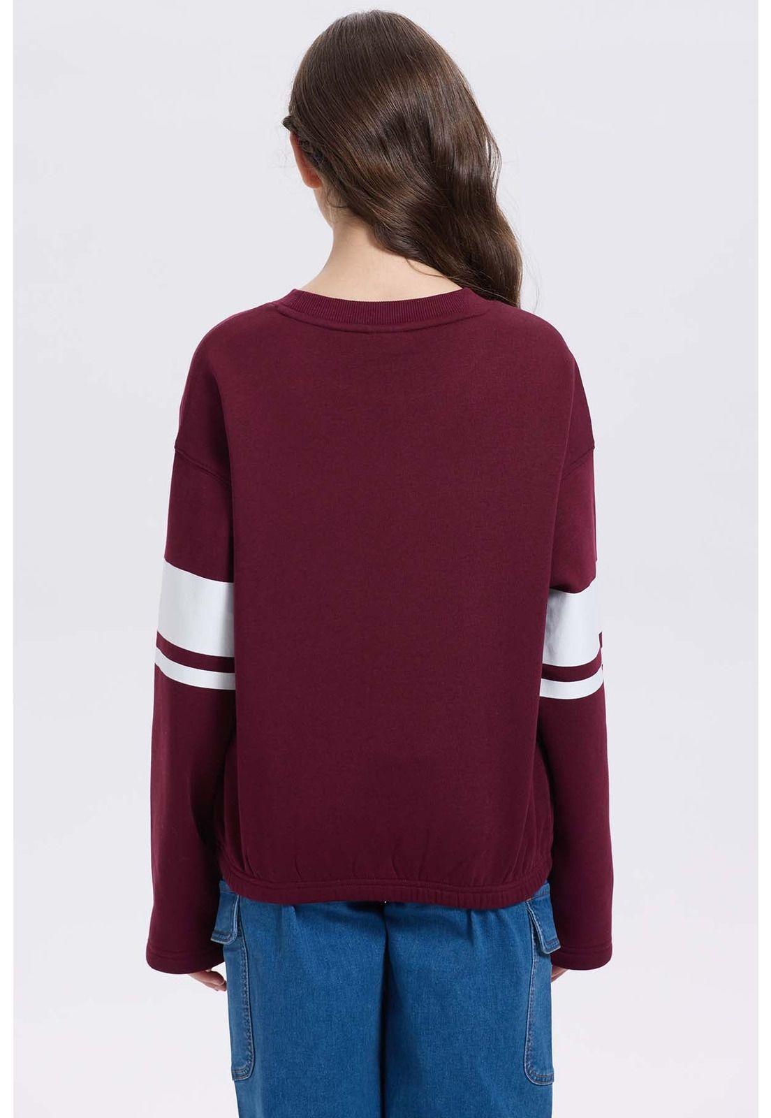 Polerón Niña Print Posicional Burdeo - ll-2