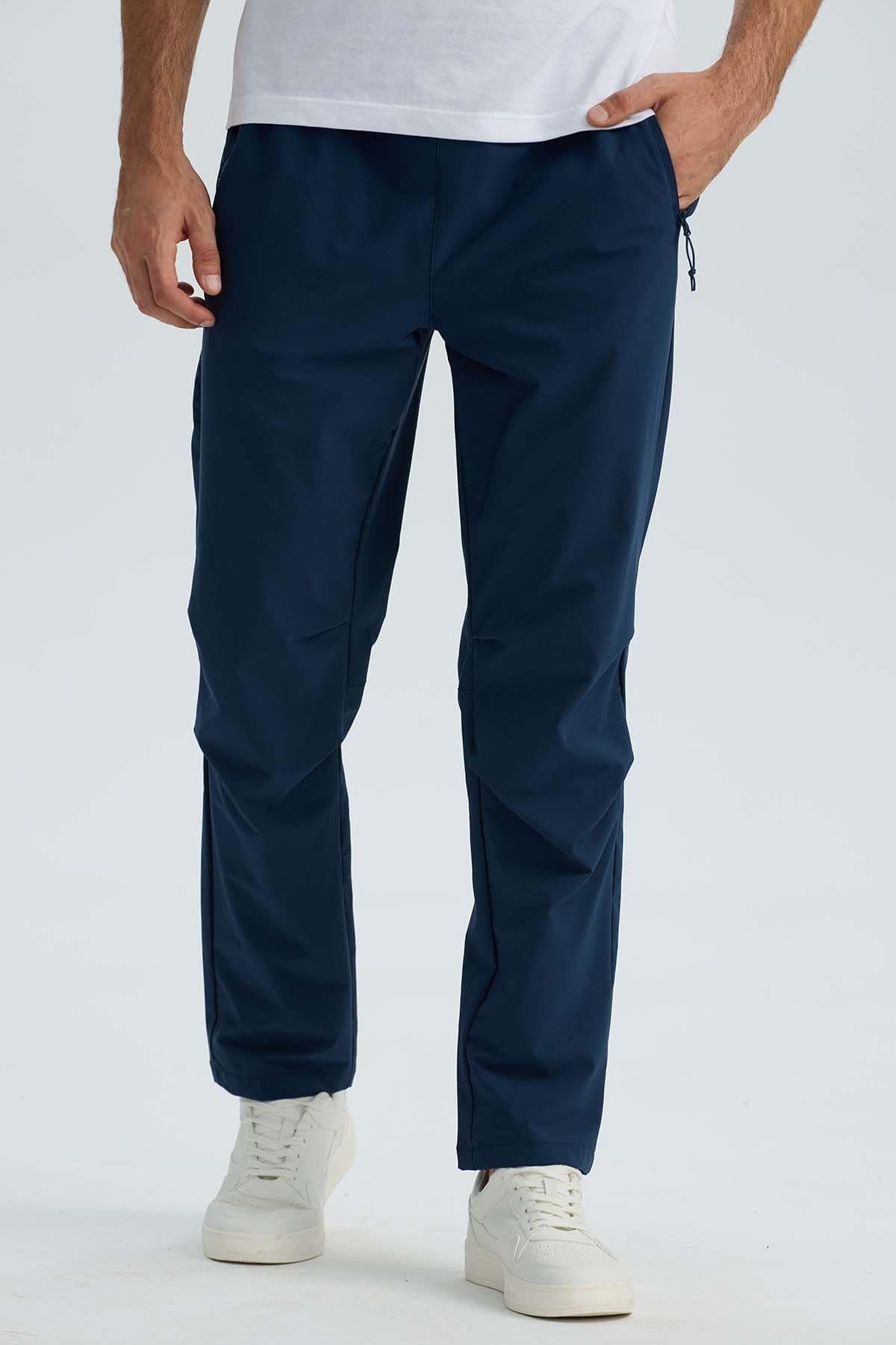 Pantalón Buzo Hombre Calce Recto Azul Marino-0