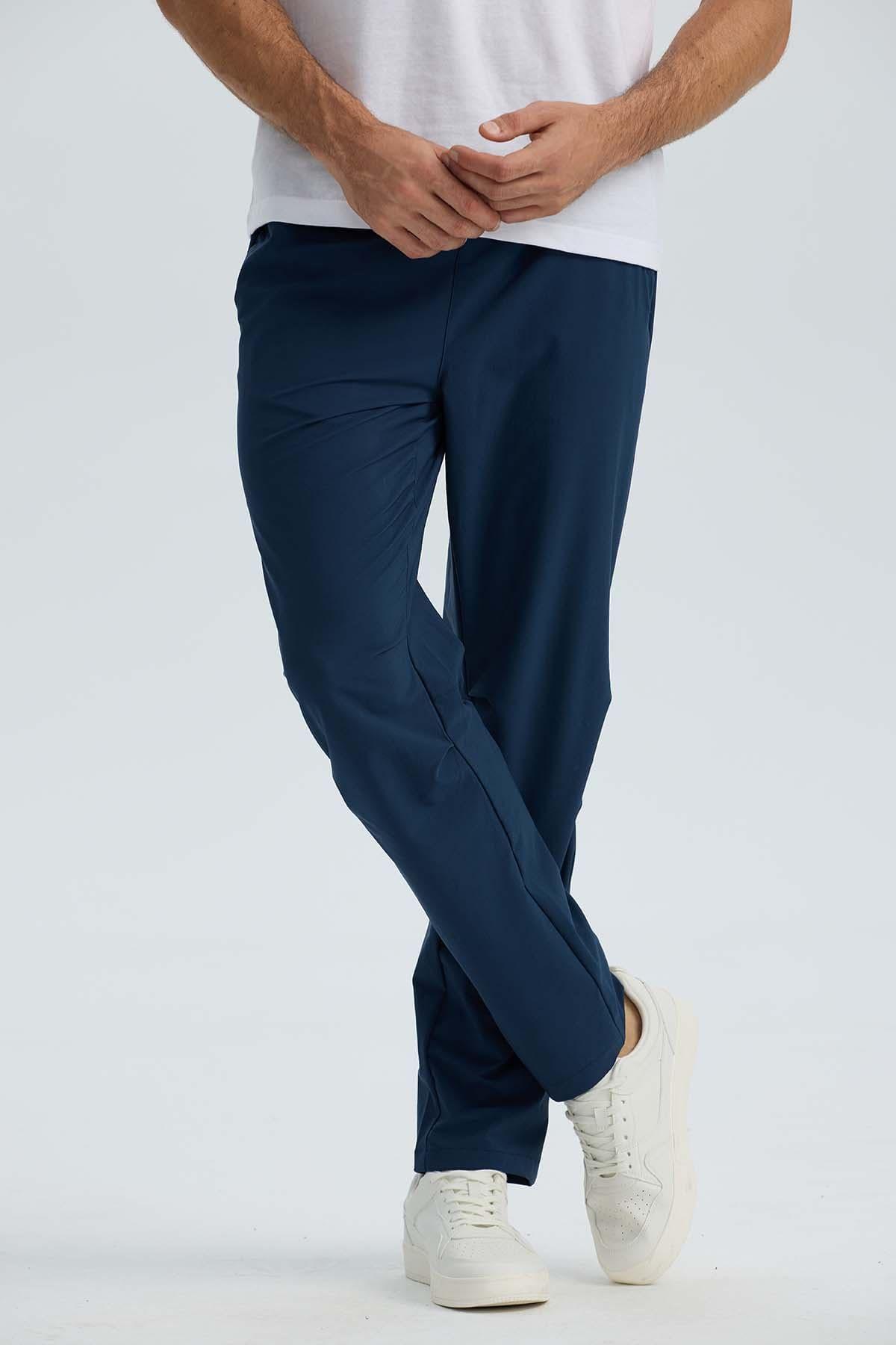 Pantalón Buzo Hombre Calce Recto Azul Marino-1