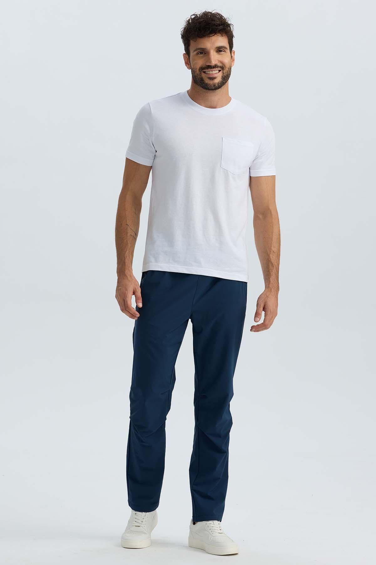 Pantalón Buzo Hombre Calce Recto Azul Marino-3