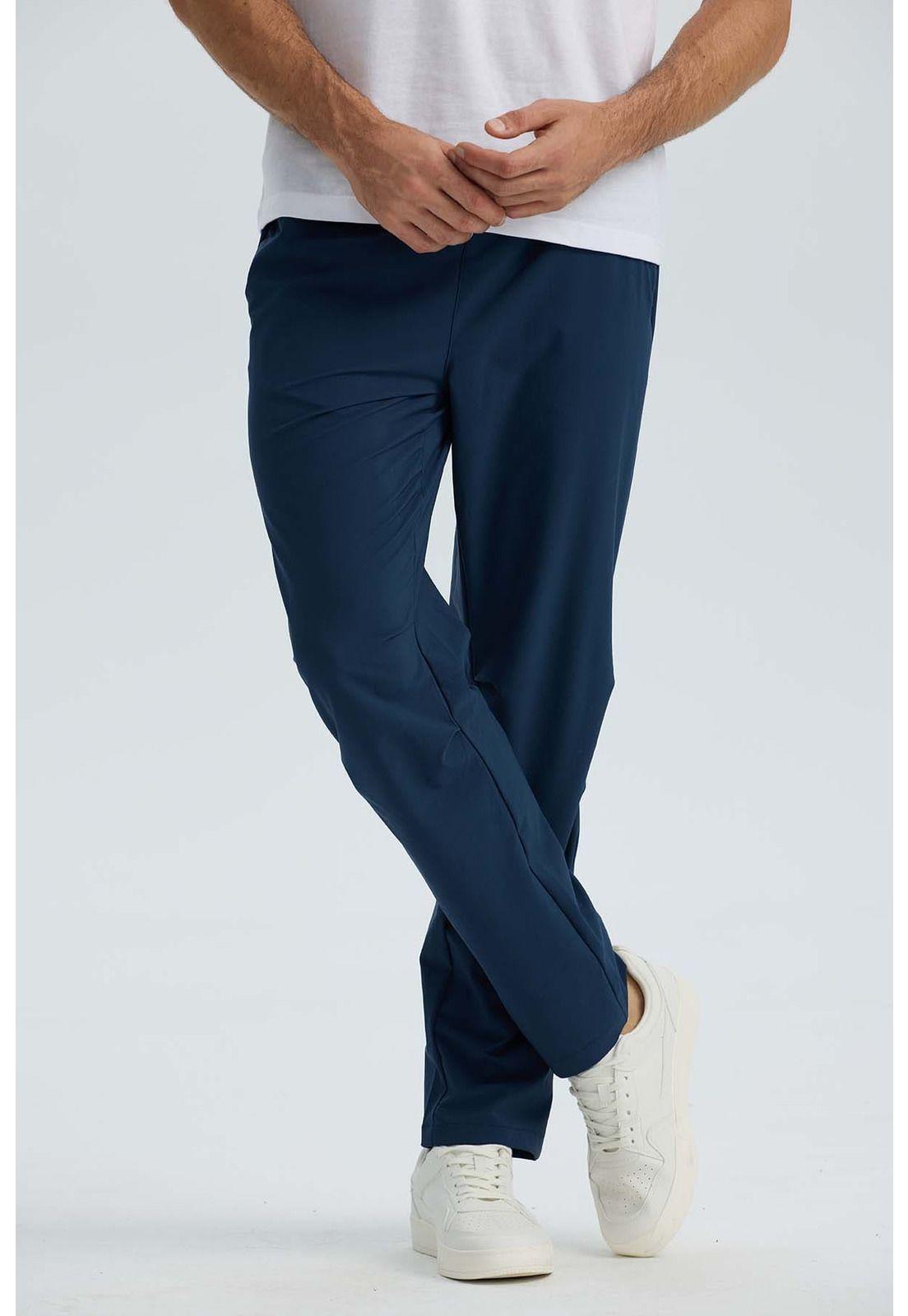 Pantalón Buzo Hombre Calce Recto Azul Marino-2