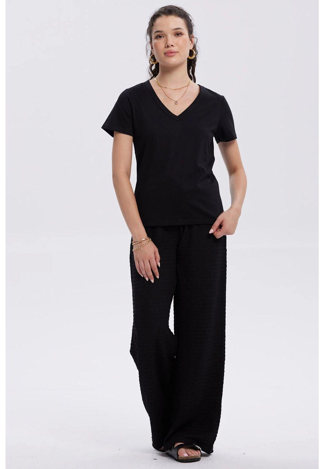 Polera Mujer Lisa Negro - Vl-3