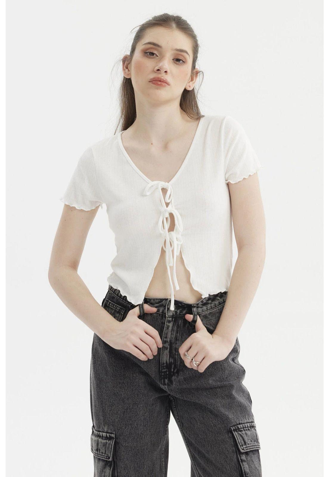Polera Mujer Amarra Delantero Blanco-4