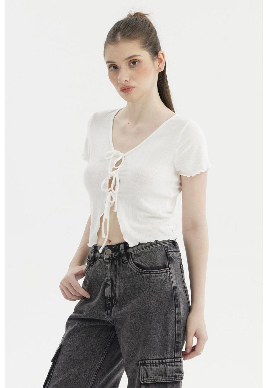 Polera Mujer Amarra Delantero Blanco-5