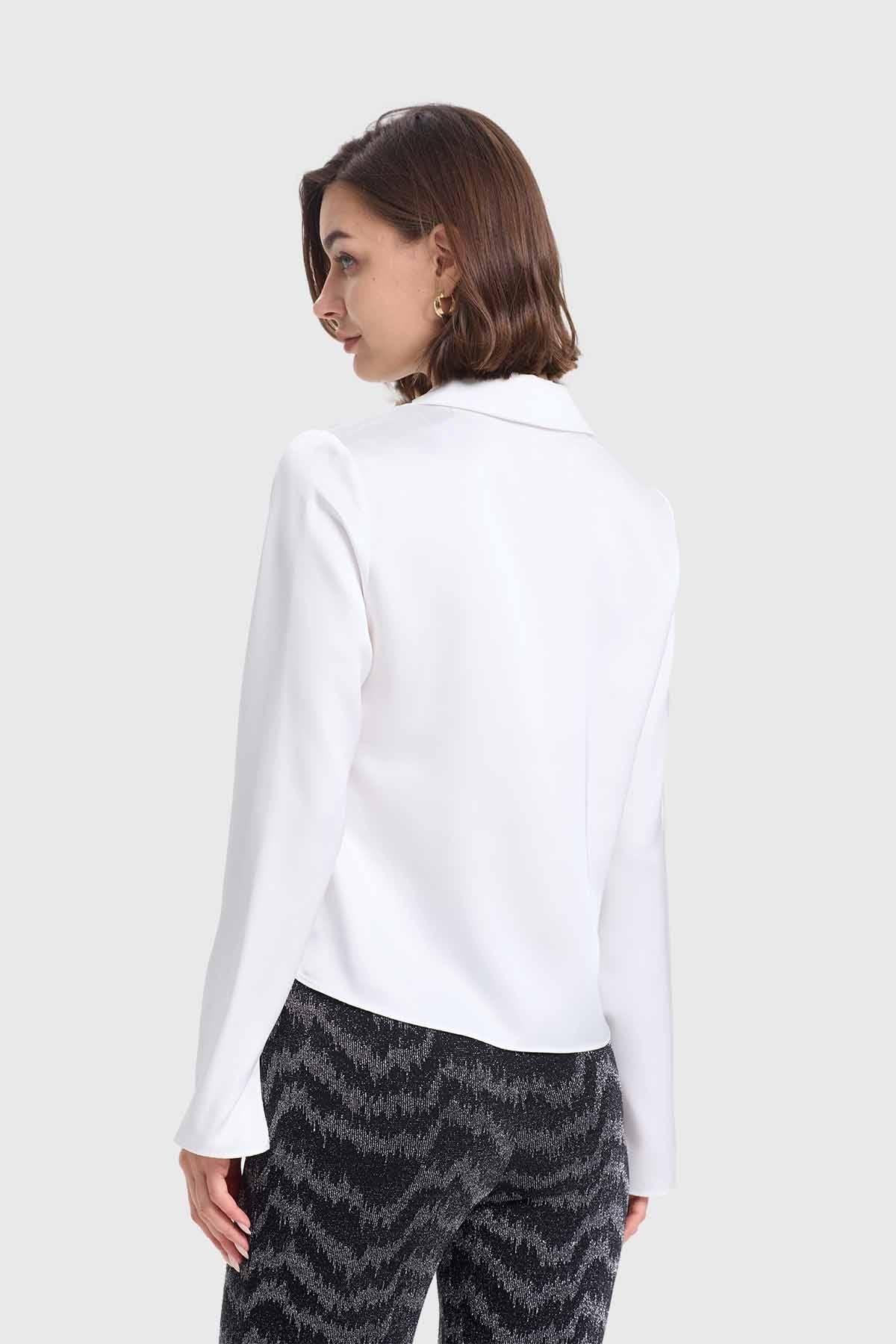 Blusa Mujer Con Amarras Crudo-2