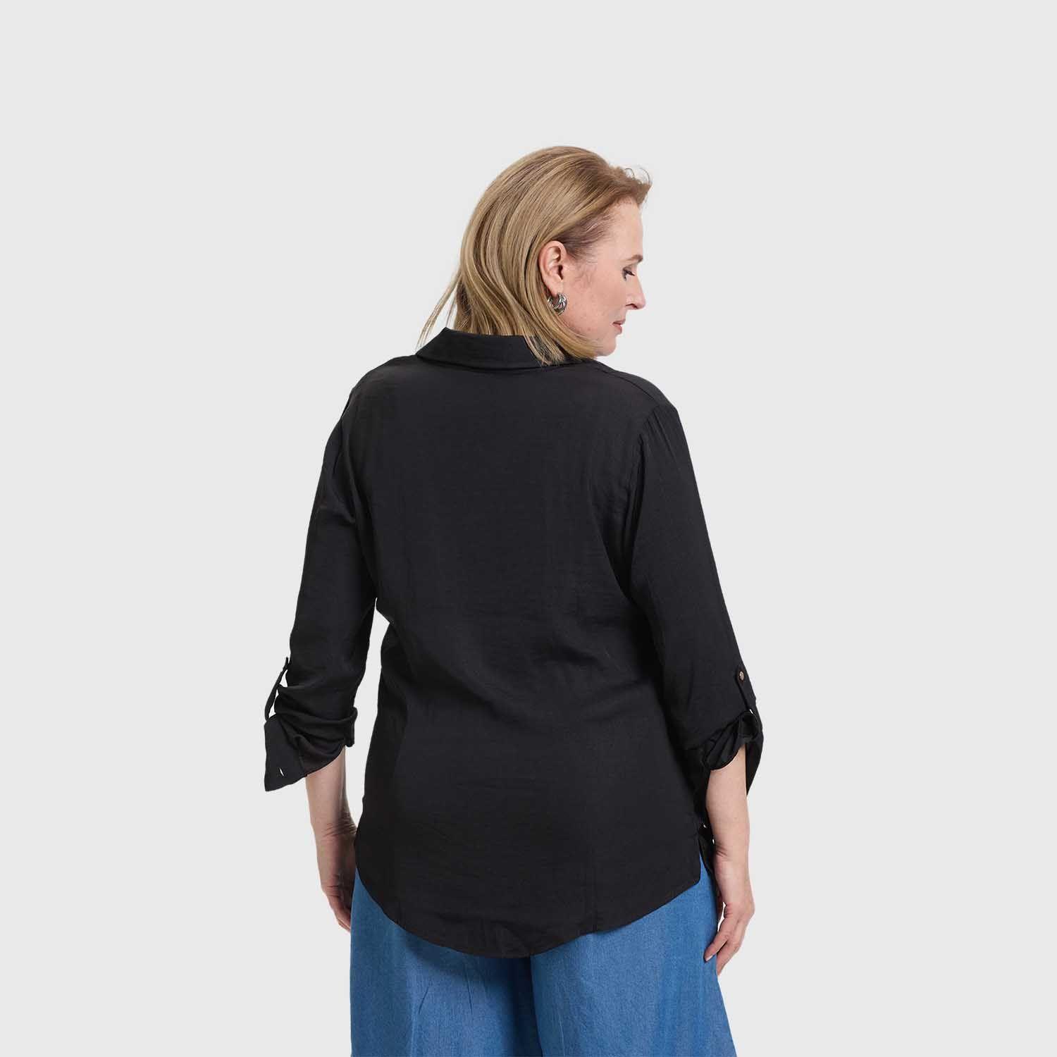 Blusa Mujer Lisa Estampada Negro V  Fashion's Park-2