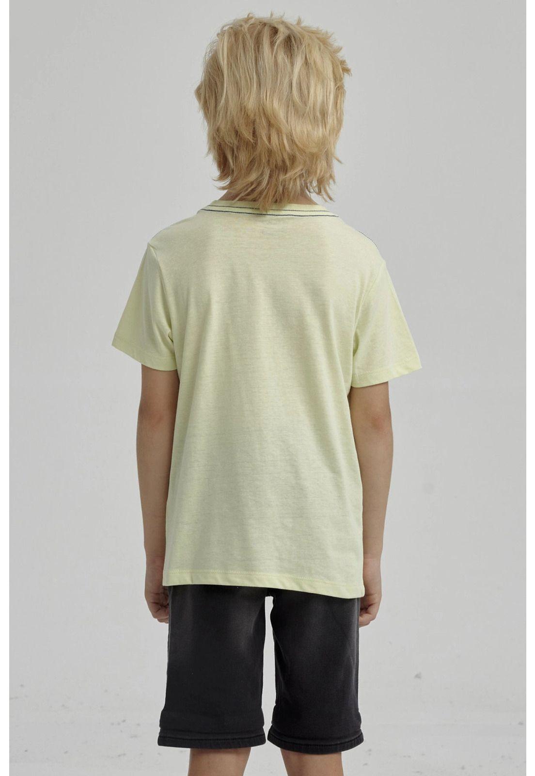 Polera Niño Bolsillo Print Amarillo-2