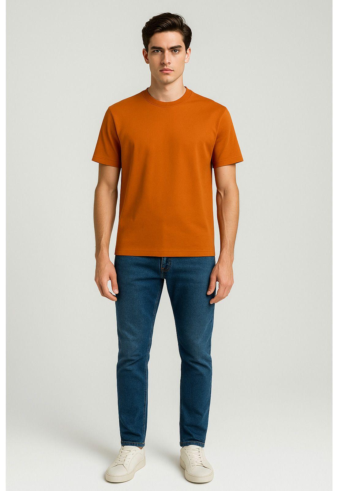 Polera Hombre Loose Fit Ocre - ll-0