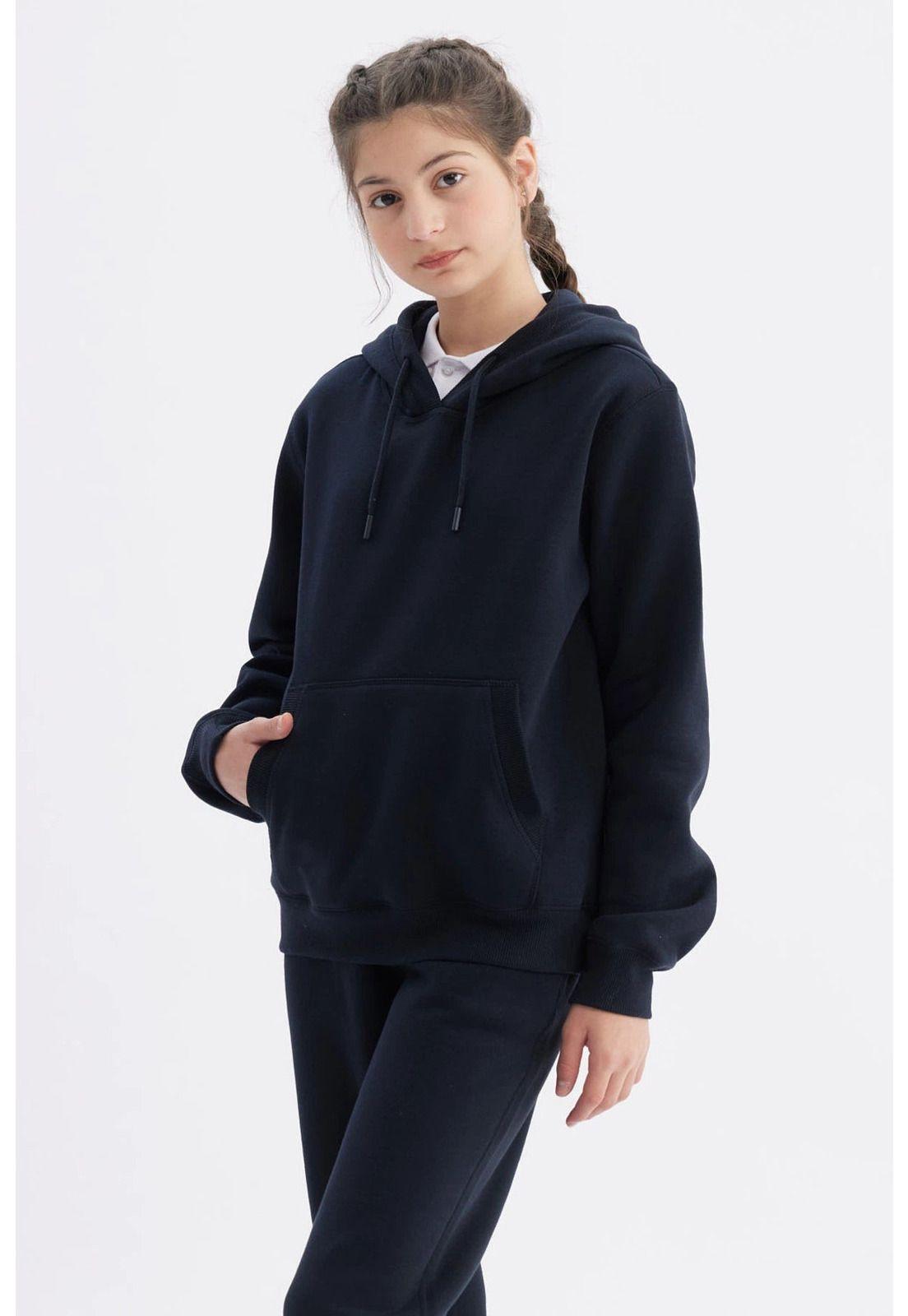 Polerón Unixes Cerrado Canguro Azul Marino-1