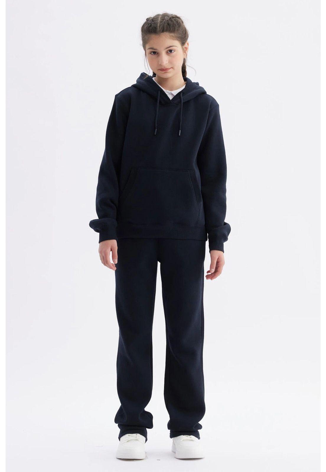 Polerón Unixes Cerrado Canguro Azul Marino-3